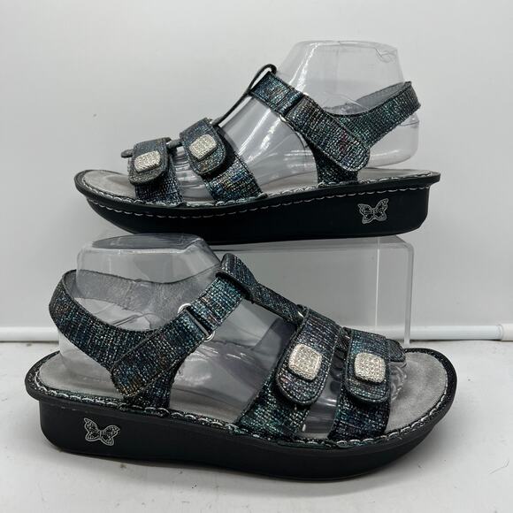 Alegria Sandals Womens 39 Kleo Slingback Black Leather US 9 Kle 292 - Picture 1 of 8